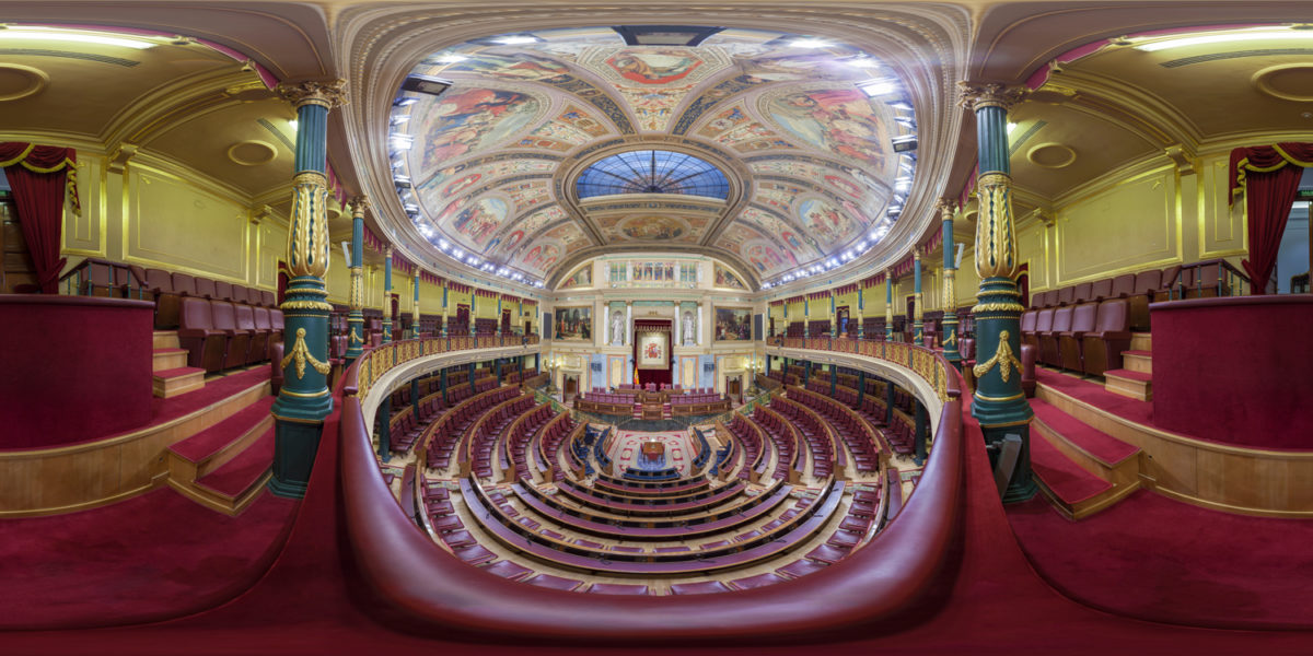 Congress of Deputies of Spanish Parliament building. Madrid. Spain