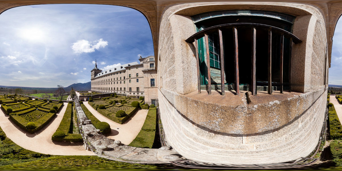 Gardens in royal seat of the Escorial Monastery. El Escorial. Madrid. Spain
