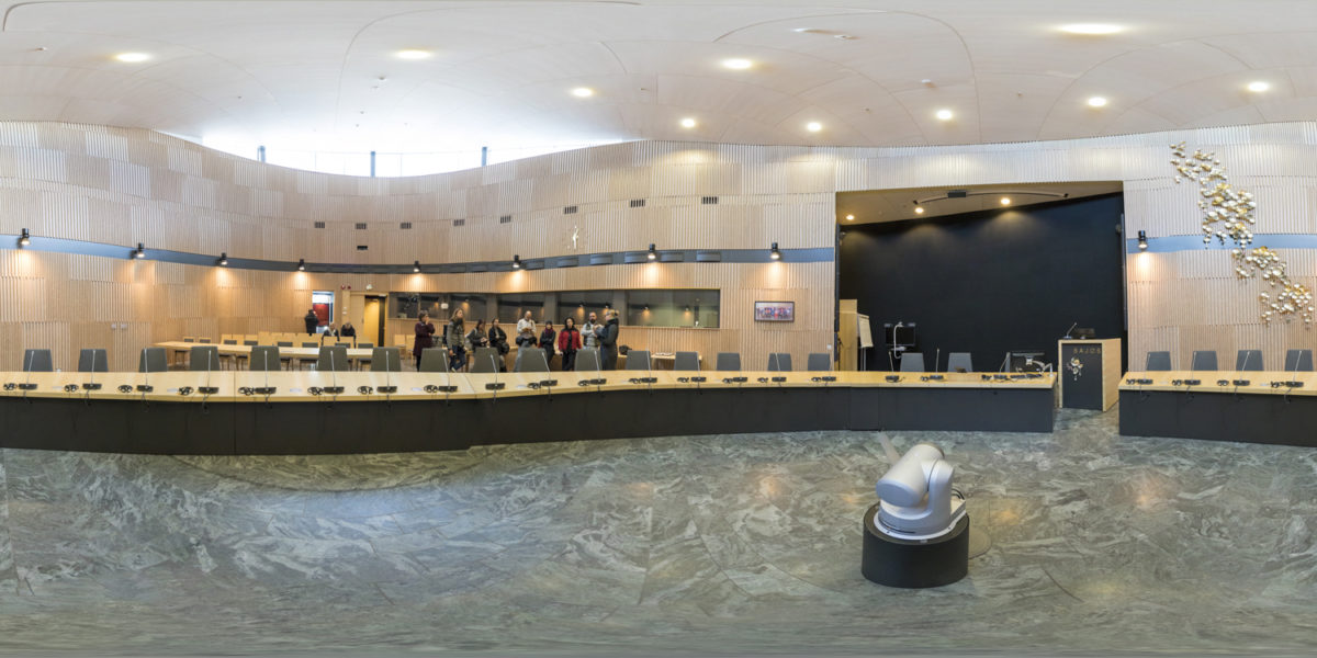 Inside Sami Parliament building. Inari. Finland