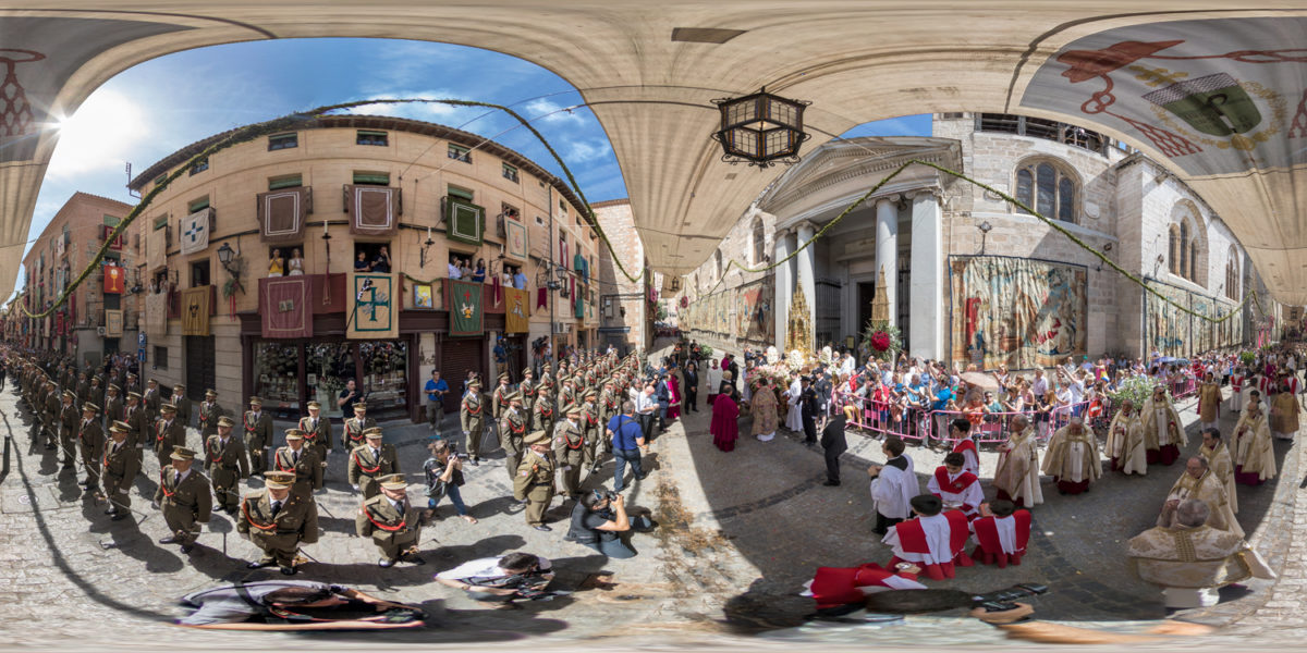 Procession of Corpus Christi in Cathedral of Toledo. Spain