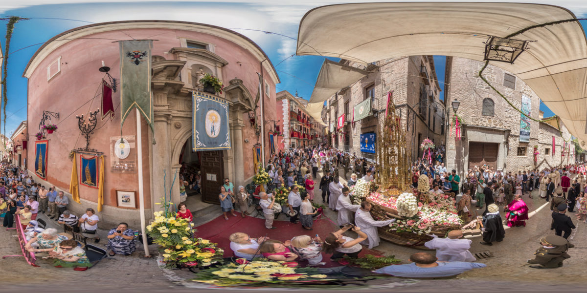 Procession of Corpus Christi in Cathedral of Toledo. Spain