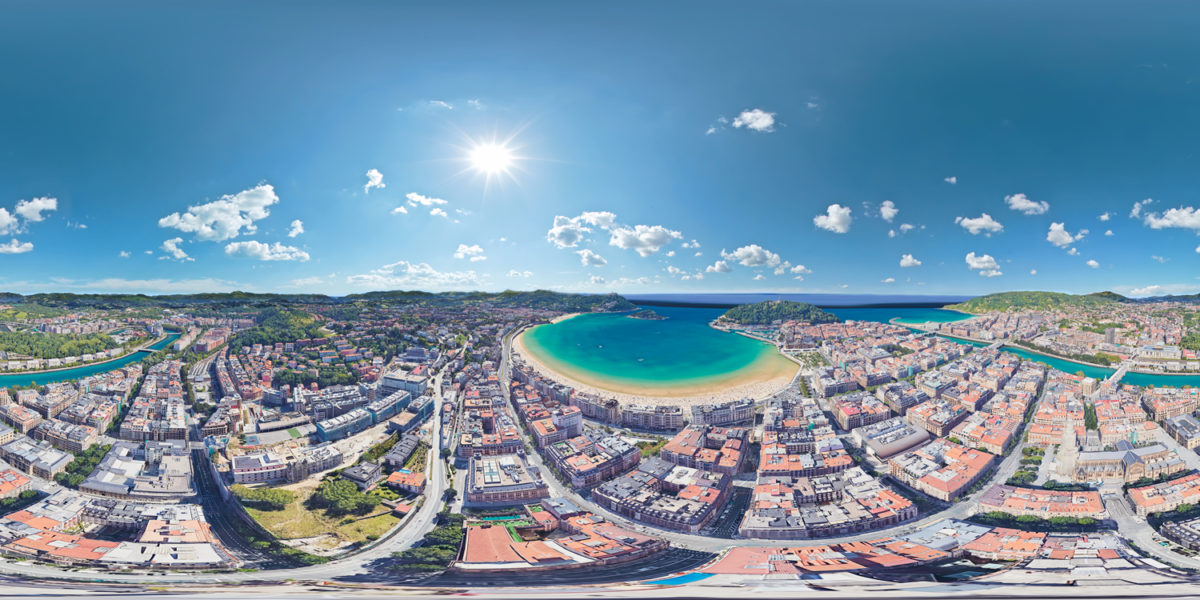 San sebastian virtual aereal view from google earth. Spain