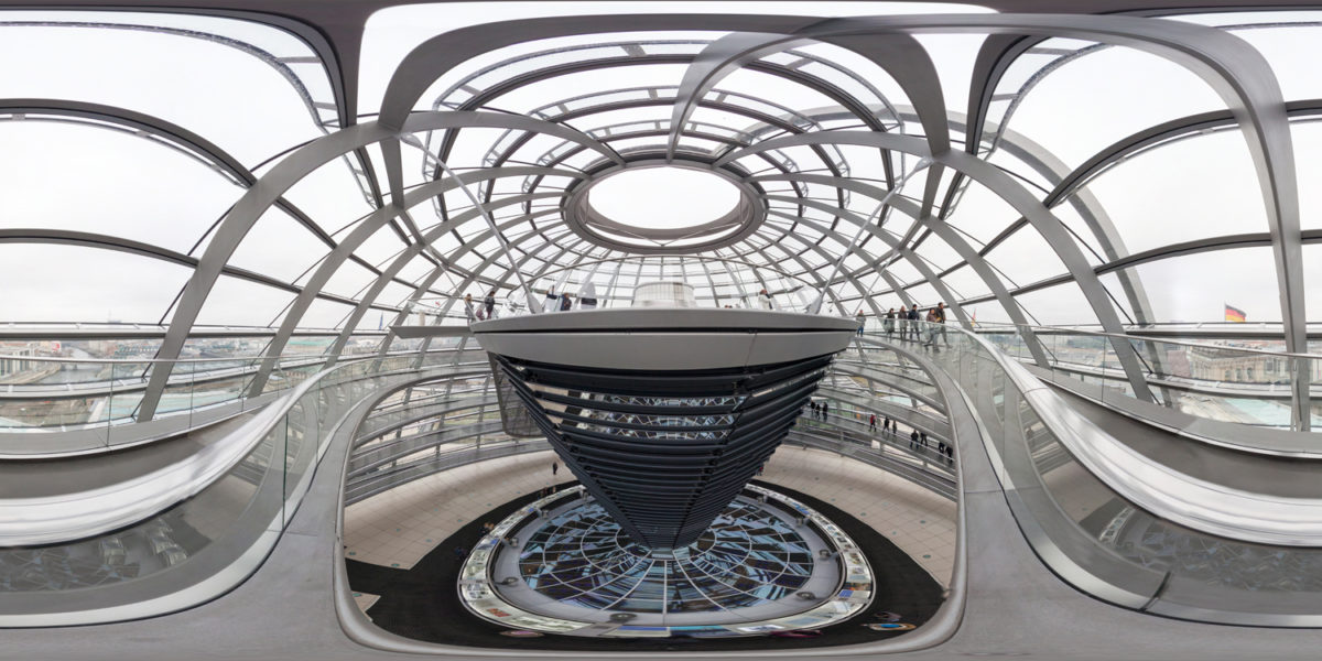 The interior of Reichstag Dome. Berlin. Germany