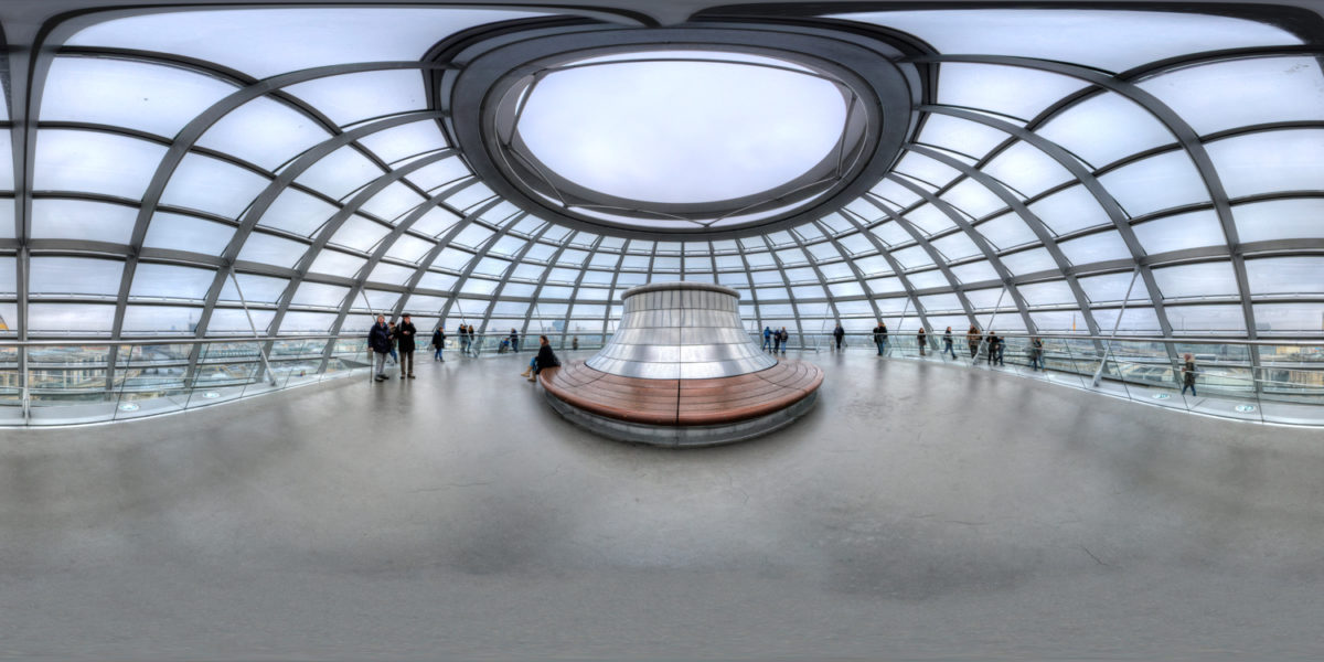 The top of the interior of Reichstag Dome. Berlin. Germany