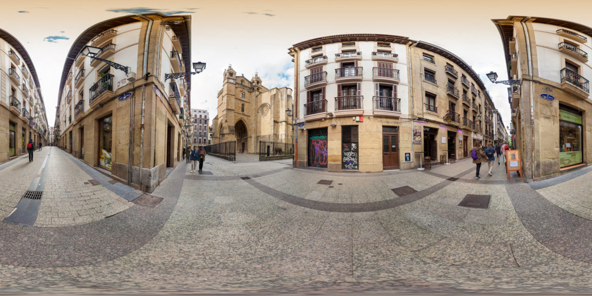 san vicente church in old town. san sebastian. spain