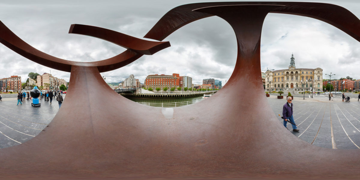 town hall from oteiza sculture in bilbao. spain